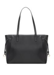 Czarna torebka shopper TOREC-1029-99(W26), widok produktu z tyłu na białym tle.