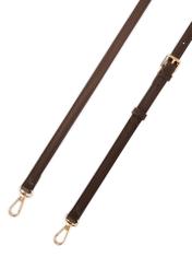 Mała brązowa torebka damska TOREC-1173-1I(W26), widok paska produktu na białym tle.