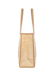 Duża słomkowa torebka damska TOREC-1224-1E(W26) - widok produktu z boku, na białym tle. 