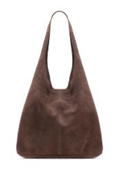 Brązowa zamszowa shopperka damska TORES-1177-1I(W26)