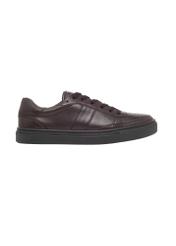 Skórzane sneakersy damskie w kolorze ciemnobrązowym BUTYD-1294-1I(Z26)