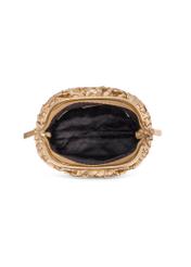 Skórzana złota pleciona torebka damska TORES 1291-2X(W26) - widok produktu z góry, na białym tle.