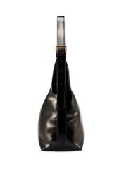 Czarna torebka damska na ramię TOREC-1166-9F(W26), widok produktu z boku na białym tle.