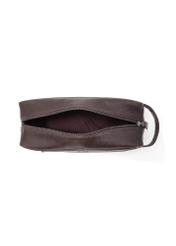 Brązowa kosmetyczka męska TORMS-0463-1H(Z26)  - widok produktu od środka na białym tle.