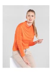 Orange women's blouse with half turtleneck BLUDT-0111-30(Z20)-01