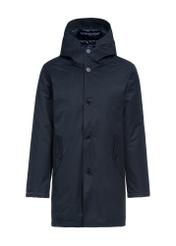 Granatowa kurtka męska zimowa KURMT-0387-69(Z25), widok produktu od przodu na białym tle.