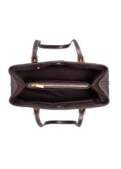 Brązowa duża torebka shopper TOREC-1381-1H(Z26), widok produktu w środku na białym tle.