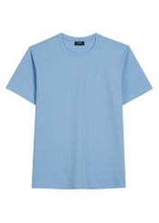 Niebieski T-shirt męski TSHMT-0120-7B(W26), widok produktu z przodu na białym tle.