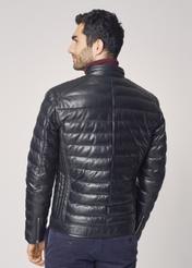 Men's quilted leather down jacket KURMS-0249-5480(Z24)-03