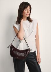 Bordowa skórzana torebka damska hobo TORES-1180-49(Z25)