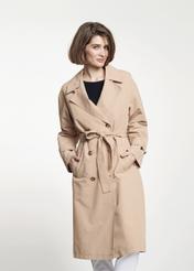 Classic beige women's coat KURDT-0292-81(W22)-02