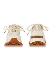 Beige leather women's sneakers BUTYD-1142-81(Z24)-06