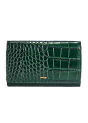 Zielony skórzany portfel damski croco PORES-0952-51(W25)