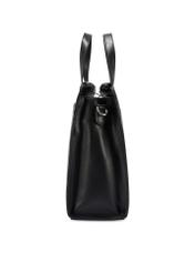 Czarna torba damska croco TOREC-1143-9G(W26), widok produktu z boku na białym tle.