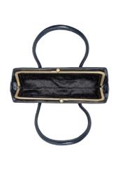 Ciemnogranatowa mała skórzana torebka damska TORES-1293-7EW26), widok produktu w środku na białym tle.