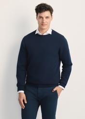 Granatowy sweter męski basic SWEMT-0114A-69(Z24)