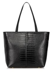 Czarna torebka shopper damska croco TOREC-0810-99(W23)-03