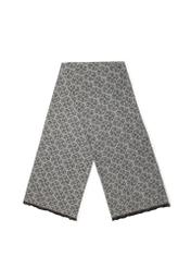 Duży szary szalik damski w monogram SZADT-0130A-91(Z25), widok produktu od przodu na białym.-02