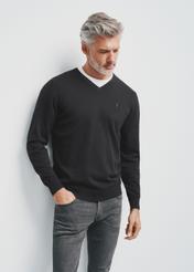 Black men's sweater with logo SWEMT-0159-99(Z24)-02