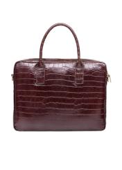 Skórzana elegancka torba damska croco TORES-1128E-89(Z25), widok produktu z tyłu na białym tle.  