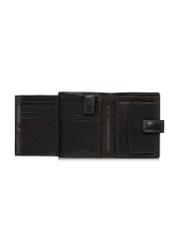 Brązowy lakierowany skórzany portfel męski PORMS-0552-89(W24)