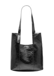 Czarna damska torebka shopper TOREC-1086-99(Z25), widok produktu z tyłu na białym tle. 
