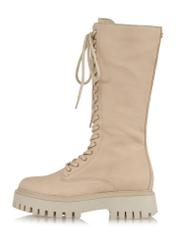 Beige lace-up women's boots BUTYD-1090-80(Z24)-03