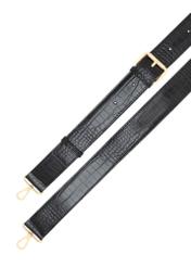 Czarna mała torebka damska croco TOREC-1172-9G(W26), widok paska produktu na białym tle.