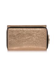 Złoty skórzany portfel damski PORES-0801C-28(W23)