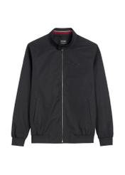 Czarna lekka kurtka przejściowa męska KURMT-0370-99(W25), widok produktu z przodu na białym tle.