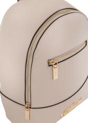 Kremowy plecak damski z logo TOREC-0769-12(W23)