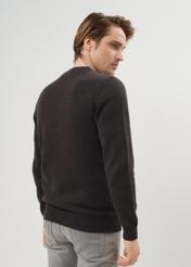 Ciemnoszary sweter męski z wyszytym logo SWEMT-0138-91(Z23)