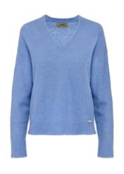 Blue woolen women's sweater SWEDT-0215-60(Z24)-05