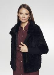 Women's short fur coat with stand-up collar FUTDF-0082-5501(Z21)-05