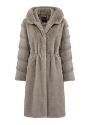 Gray long women's fur coat FUTDP-0052-91(Z24) pic. 6