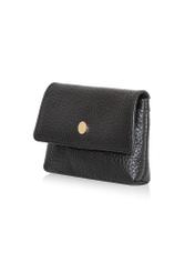 Black small leather women's wallet PORES-0895E-99(Z24)-02