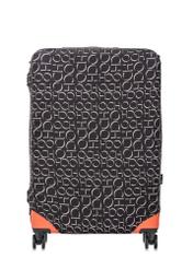 Pokrowiec na dużą walizkę z monogramem AW-013-0001-98-L(W25), widok produktu na walizce na białym tle.