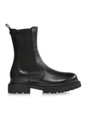 Black leather women's boots BUTYD-1092-99(Z24)-03