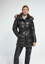 Black women's winter jacket KURDT-0540-99(Z24)-02