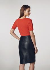 Women's pencil leather skirt SPCDS-0031-5010(W21)-05