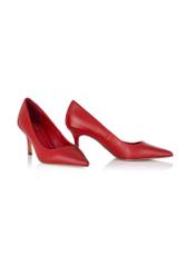 Red leather women's pumps BUTYD-1031-42(Z24)-04