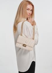 Cream quilted women's bag TOREC-0528B-12(Z24)-08