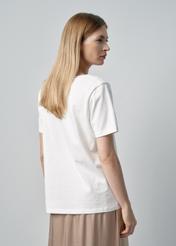 Kemowy T-shirt damski z rozcięciem TSHDT-0121-12(W24)