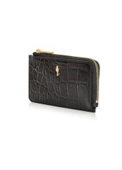 Small women's leather wallet with croco motif PORES-0922-99(Z24)-02