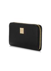 Duży czarny portfel damski z logo POREC-0368-99(W24)
