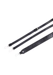 Czarna torebka damska croco TOREC-1308-9G(Z26), widok paska produktu na białym tle.