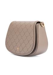 Jasnobrązowa listonoszka damska TOREC-1179-1K(W26), widok produktu skosem na białym tle.