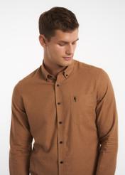 Koszula męska w kolorze camel KOSMT-0299-24(Z23)-01