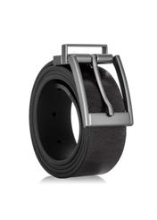 Double-sided black leather men's belt PASMS-0167A-99(W23)-03