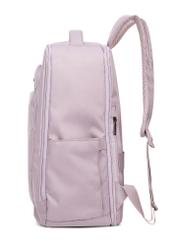 Różowy plecak PLCMN-0014A-31(Z25), widok produktu z boku na białym tle.